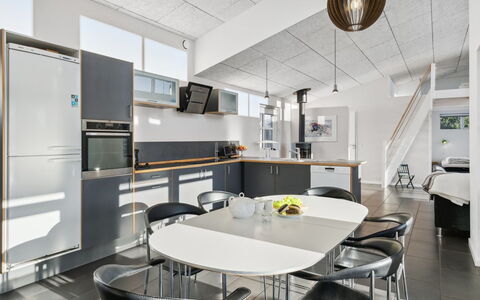 Bjerne - 200M from the Sea: Furniture, Interior Design, Flooring, Wood, Floor, Ceiling, Wood Flooring, Chair, Table, Lighting