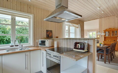 Aldis - 300M from the Sea: Kitchen, Flooring, Kitchen Appliance, Wood, Countertop, Interior Design, Floor, Ceiling, Major Appliance, Cabinetry