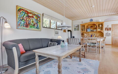 Maelle - 600M from the Sea: Furniture, Interior Design, Wood, Couch, Flooring, Living Room, Ceiling, Floor, Home, Room