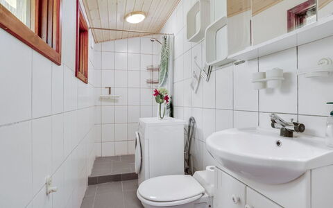 Maelle - 600M from the Sea: Flooring, Floor, Plumbing Fixture, Sink, Bathroom Sink, Interior Design, Ceiling, Tap, Bathroom, Toilet
