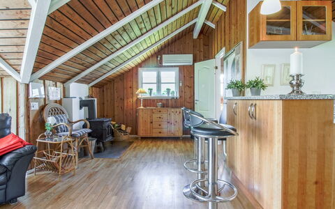 Gretta - 400M from the Sea: Wood, Ceiling, Flooring, Interior Design, Furniture, Floor, Wood Flooring, Home, Room, Kitchen