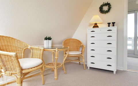 Vincent - 10M from the Sea: Furniture, Interior Design, Wood, Flooring, Floor, Lighting, Chair, Room, Wicker, Living Room