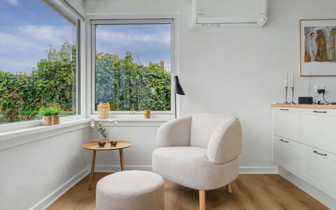 Annalia - 50M from the Sea: Furniture, Interior Design, Flooring, Floor, Wall, Wood, Ceiling, Table, Room, Living Room
