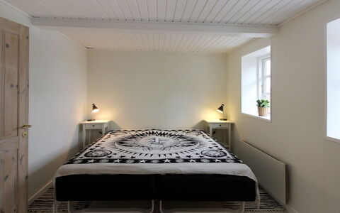 Harre - 300M from the Sea: Bed, Interior Design, Bedroom, Furniture, Floor, Wall, Flooring, Wood, Bedding, Ceiling