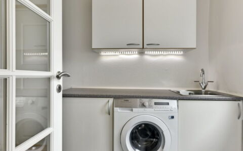 Locan - 1.2Km from the Sea: Washing Machine, Major Appliance, Interior Design, Laundry Room, Flooring, Kitchen, Ceiling, Kitchen Appliance, Clothes Dryer, Home Appliance