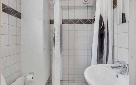 Felisa - 300M from the Sea: Floor, Flooring, Interior Design, Plumbing Fixture, Bathroom, Plumbing, Room, Bathroom Sink, Sink, Toilet
