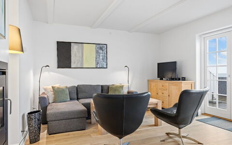 Terina - 5M from the Sea: Furniture, Interior Design, Flooring, Floor, Wood, Couch, Living Room, Wood Flooring, Room, Table