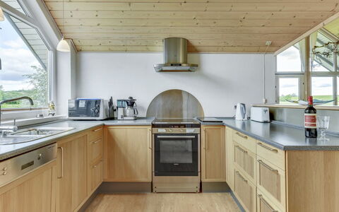 Sigbritt - 100M from the Sea: Wood, Flooring, Kitchen, Interior Design, Countertop, Ceiling, Kitchen Appliance, Floor, Cabinetry, Major Appliance