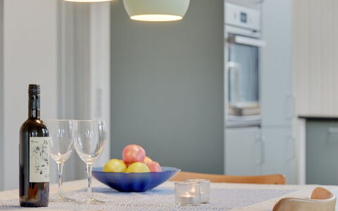 Roar - 500M from the Sea: Interior Design, Furniture, Tableware, Ceiling, Light Fixture, Room, Lampshade, Glass, Fruit, Kitchen