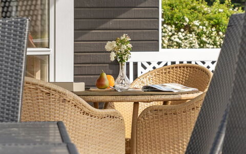 Annvy - 200M from the Sea: Furniture, Interior Design, Flooring, Wood, Floor, Ceiling, Wood Flooring, Chair, Table, Lighting