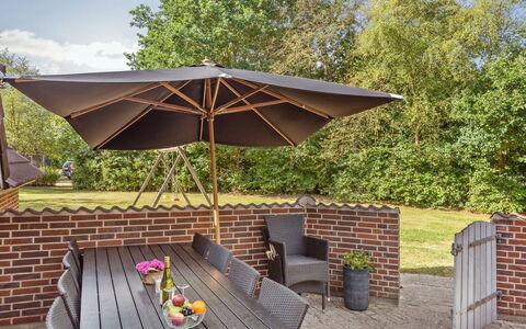 Friederk - 12Km from the Sea: Furniture, Outdoor Furniture, Wood, Chair, Umbrella, Outdoor Table, Table, Garden, Shade, Wood Stain