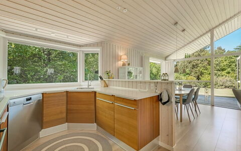 Elevine - 300M to the Fjord: Interior Design, Flooring, Countertop, Kitchen, Floor, Wood, Ceiling, Cabinetry, Furniture, Wood Flooring