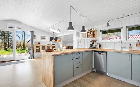 Ottilie - 350M to the Fjord: Kitchen, Flooring, Countertop, Kitchen Appliance, Interior Design, Cabinetry, Major Appliance, Floor, Furniture, Ceiling