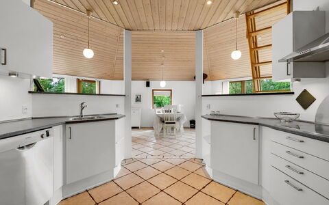 Reiner - 300M to the Fjord: Flooring, Interior Design, Kitchen, Wood, Ceiling, Floor, Countertop, Cabinetry, Lighting, Light Fixture
