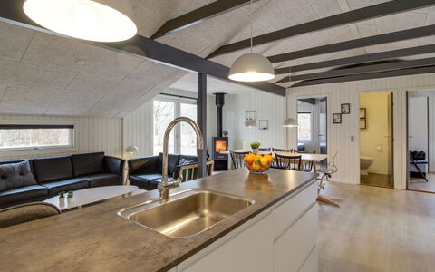 Hariette: Wood, Ceiling, Flooring, Kitchen, Interior Design, Light Fixture, Countertop, Floor, Furniture, Wood Flooring