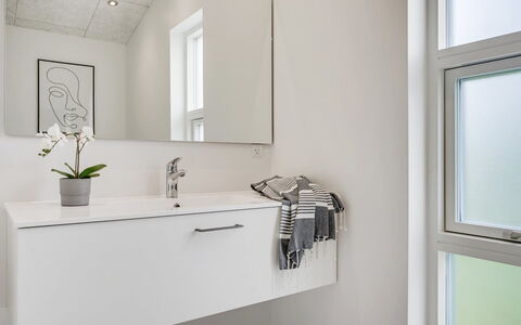 Aatami - 500M from the Sea: Interior Design, Plumbing Fixture, Flooring, Bathroom, Bathroom Sink, Floor, Bathroom Cabinet, Sink, Mirror, Tap