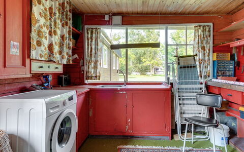 Teofan - 500M from the Sea: Wood, Interior Design, Flooring, Floor, Furniture, Ceiling, Room, Major Appliance, Kitchen, Cabinetry