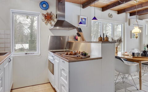 Bendine - 100M to the Fjord: Kitchen, Countertop, Interior Design, Furniture, Wood, Flooring, Ceiling, Kitchen Appliance, Cabinetry, Light Fixture