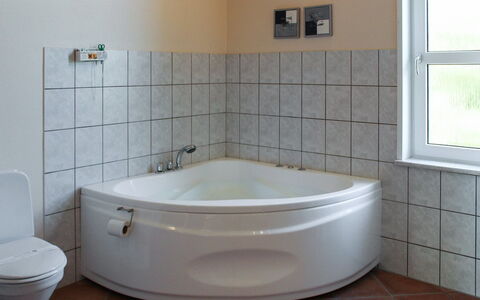 Calina - 300M from the Sea: Bathroom, Flooring, Bathtub, Plumbing Fixture, Interior Design, Floor, Plumbing, Room, Tap, Tile