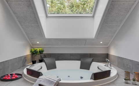 Lilie - 270M from the Sea: Plumbing Fixture, Interior Design, Ceiling, Bathtub, Bathroom, Plumbing, Attic, Tap