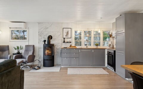 Astrid - 875M from the Sea: Flooring, Wood, Furniture, Kitchen, Interior Design, Kitchen Appliance, Floor, Cabinetry, Home Appliance, Home
