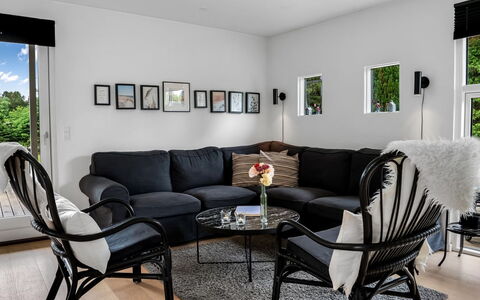 Rosmarie - 600M from the Sea: Furniture, Interior Design, Flooring, Floor, Living Room, Lighting, Couch, Home, Room, Chair