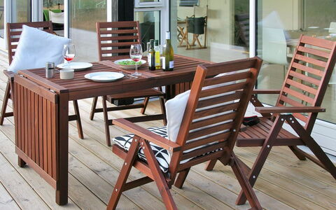 Melinda - 2Km from the Sea: Furniture, Outdoor Furniture, Wood, Table, Chair, Outdoor Table, Hardwood, Flooring, Wood Stain, Floor