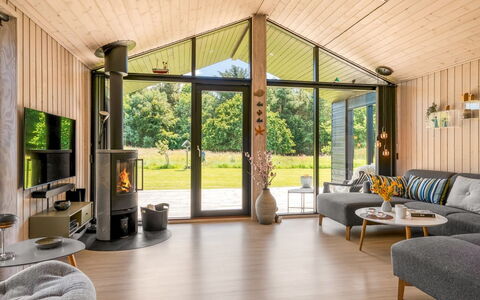 Dyke - 1.5Km from the Sea: Ceiling, Interior Design, Home, Cottage, Living Room, Garden Buildings, Light Fixture, Chandelier, Wood Flooring