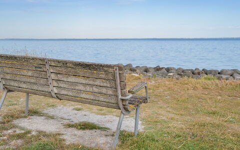 Yorrick - 50M to the Fjord: Blue, Outdoor Bench, Body Of Water, Furniture, Outdoor Furniture, Wood, Bench, Horizon, Sea