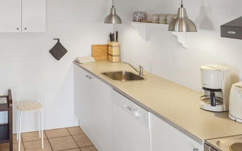 Elef - 2.0Km from the Sea: Kitchen, Countertop, Kitchen Appliance, Interior Design, Flooring, Plumbing Fixture, Kitchen Sink, Major Appliance, Sink, Cabinetry