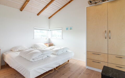 Preben - 500M from the Sea: Flooring, Interior Design, Wood, Floor, Ceiling, Bedroom, Bed, Furniture, Room, Wood Flooring