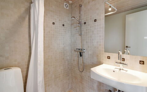 Preben - 500M from the Sea: Bathroom, Flooring, Plumbing Fixture, Floor, Bathroom Sink, Interior Design, Wall, Sink, Toilet, Shower Head
