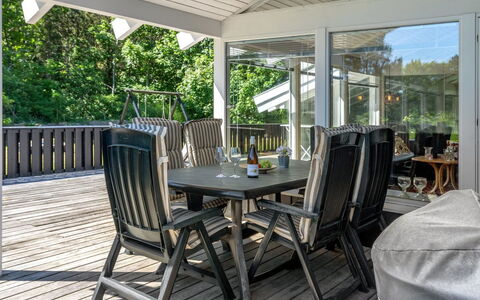 Harriet - 800M from the Sea: Furniture, Wood, Porch, Chair, Outdoor Furniture, Table, Deck, Floor, Shade, Outdoor Table