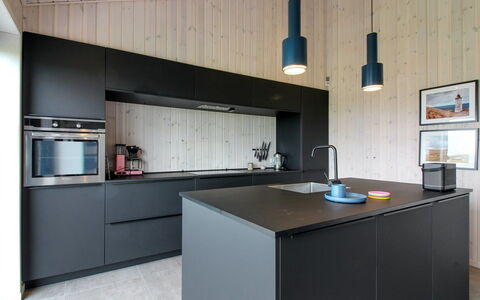 Fannie - 250M from the Sea: Kitchen, Countertop, Interior Design, Cabinetry, Furniture, Flooring, Kitchen Appliance, Light Fixture, Wood, Ceiling