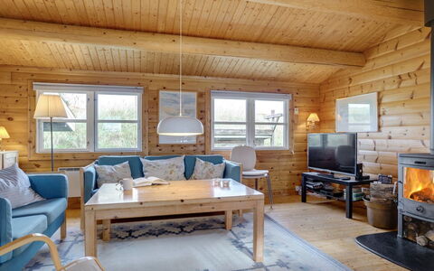 Thrym - 900M from the Sea: Wood, Ceiling, Furniture, Interior Design, Home, Cottage, Room, Hardwood, Log Cabin, Living Room