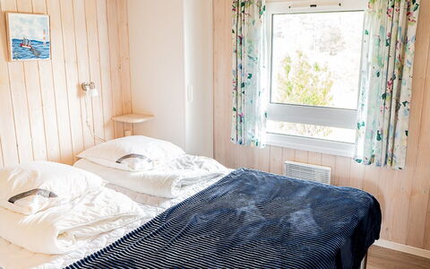 Mila - 750M from the Sea: Furniture, Interior Design, Bed, Bedroom, Wood, Bed Sheet, Floor, Flooring, Bedding, Linens
