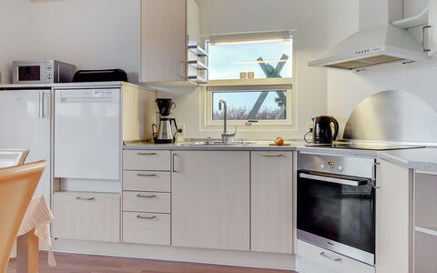 Clarissa - 300M from the Sea: Kitchen Appliance, Kitchen, Countertop, Interior Design, Flooring, Major Appliance, Furniture, Cabinetry, Wood, Home Appliance