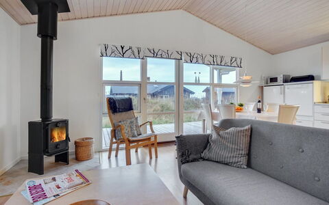 Clarissa - 300M from the Sea: Wood, Furniture, Interior Design, Flooring, Ceiling, Floor, Room, Living Room, Home, Couch