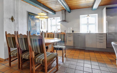 Tilla - 600M from the Sea: Furniture, Flooring, Interior Design, Floor, Wood, Ceiling, Kitchen, Chair, Wood Flooring, Countertop