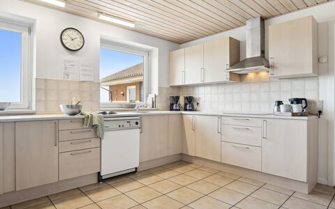 Stefania - 700M from the Sea: Kitchen, Countertop, Kitchen Appliance, Cabinetry, Flooring, Major Appliance, Interior Design, Floor, Wood, Furniture