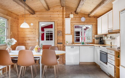Rasmus - 29Km from the Sea: Wood, Kitchen, Interior Design, Furniture, Ceiling, Home, Countertop, Flooring, Kitchen & Dining Room Table, Room