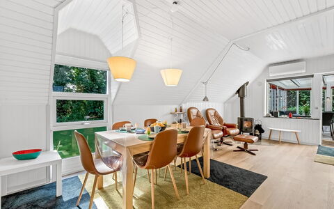 Dorthe - 300M to the Fjord: Furniture, Interior Design, Flooring, Wood, Floor, Ceiling, Wood Flooring, Chair, Table, Lighting