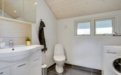 Ingward - 300M to the Fjord: Flooring, Plumbing Fixture, Floor, Interior Design, Wood, Ceiling, Sink, Bathroom, Tap, Bathroom Cabinet