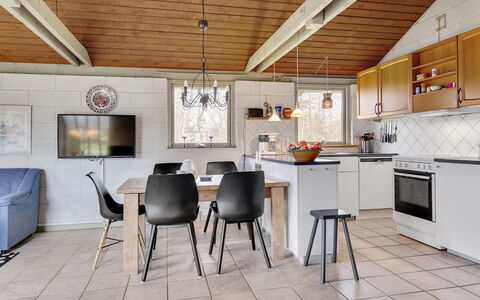 Raika - 450M to the Fjord: Furniture, Interior Design, Kitchen, Flooring, Wood, Ceiling, Floor, Light Fixture, Kitchen & Dining Room Table, Countertop