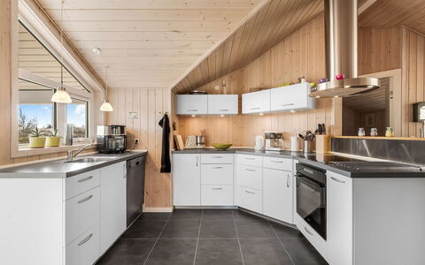 Tobbi - 1.1Km to the Fjord: Kitchen, Countertop, Wood, Major Appliance, Kitchen Appliance, Interior Design, Ceiling, Sink, Flooring, Furniture