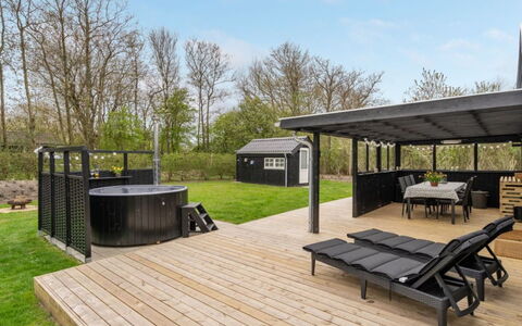 Gustaf - 400M to the Fjord: Deck, Shade, Garden, Garden Buildings, Outdoor Structure, Backyard, Hardwood, Yard, Landscaping, Pavilion