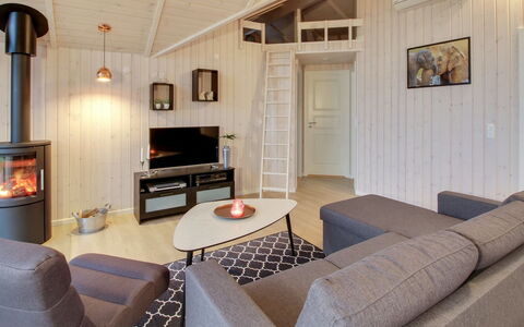 Gertrude - 1.1Km to the Fjord: Flooring, Interior Design, Floor, Wood, Ceiling, Living Room, Wood Flooring, Room, Furniture, Couch