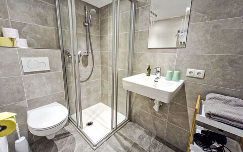 Wenns 113: Flooring, Floor, Interior Design, Room, Ceiling, Tile, Sink, Plumbing, Hotel