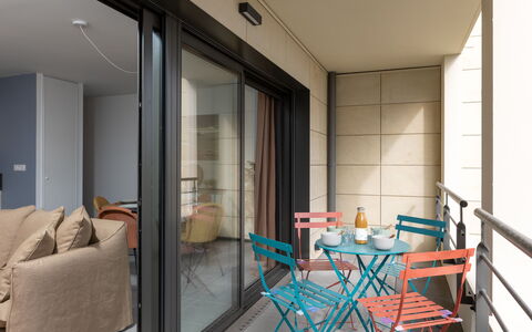 Dinard 219: Table, Furniture, Water, Property, Sky, Building, Cloud, Chair, Outdoor Table, Outdoor Furniture