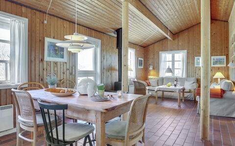 Solunka - 100M from the Sea: Furniture, Interior Design, Flooring, Wood, Ceiling, Dining Room, Floor, Chair, Light Fixture, Table
